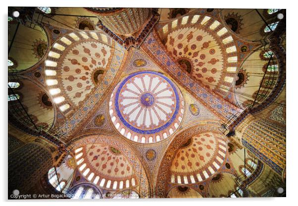 Blue Mosque Interior in Istanbul Acrylic by Artur Bogacki