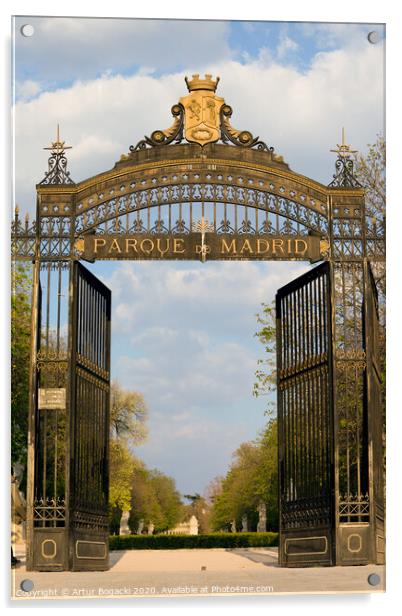 Retiro Park Entrance in Madrid Acrylic by Artur Bogacki