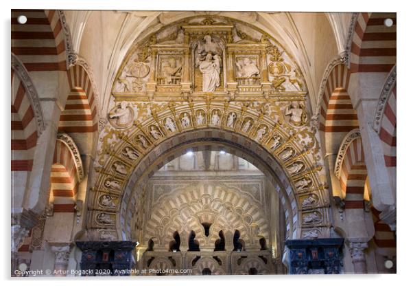 Mezquita Cathedral Interior in Cordoba Acrylic by Artur Bogacki