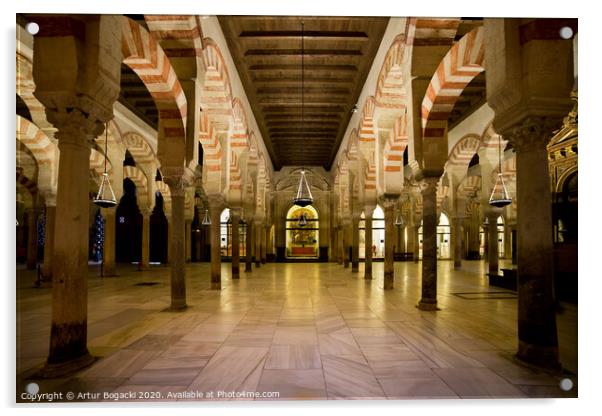 Mezquita Interior in Cordoba Acrylic by Artur Bogacki