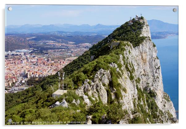 Gibraltar Rock Acrylic by Artur Bogacki