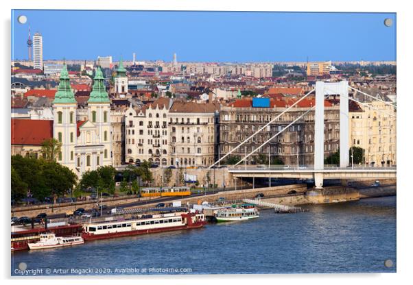 Budapest Cityscape Acrylic by Artur Bogacki