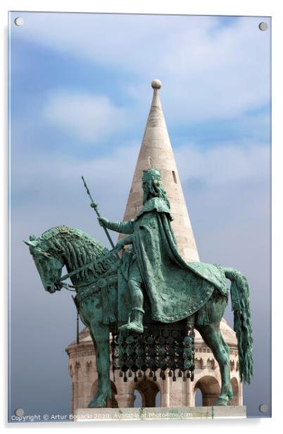 St Stephen's Statue in Budapest Acrylic by Artur Bogacki