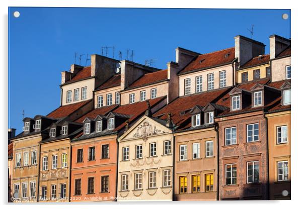 Old Town Tenement Houses in Warsaw Acrylic by Artur Bogacki