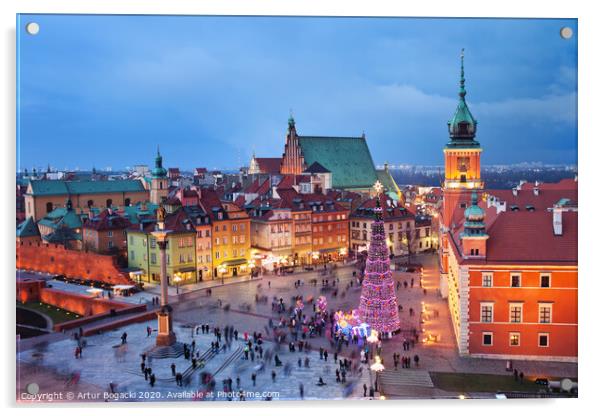 Old Town of Warsaw at Dusk Acrylic by Artur Bogacki