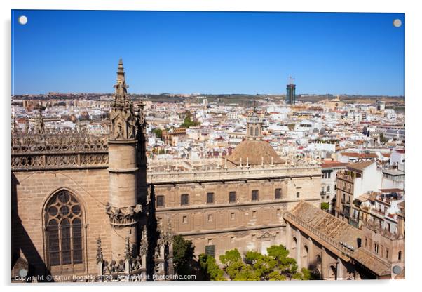 Seville City Cityscape Acrylic by Artur Bogacki