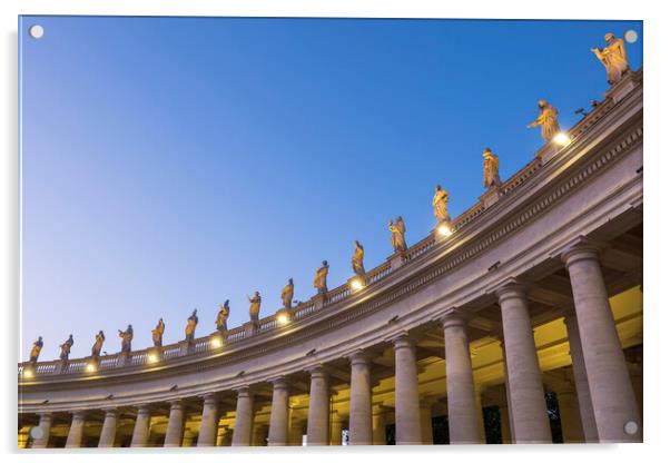 Vatican Colonnade At Dusk Acrylic by Artur Bogacki
