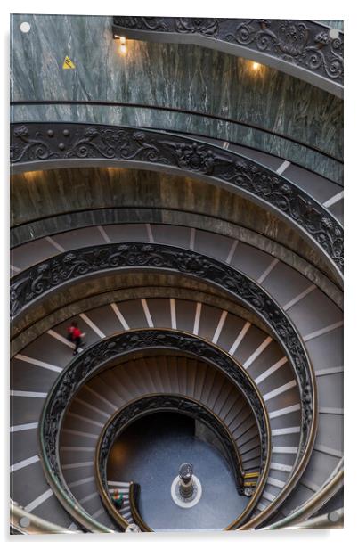 Bramante Staircase in Vatican Acrylic by Artur Bogacki
