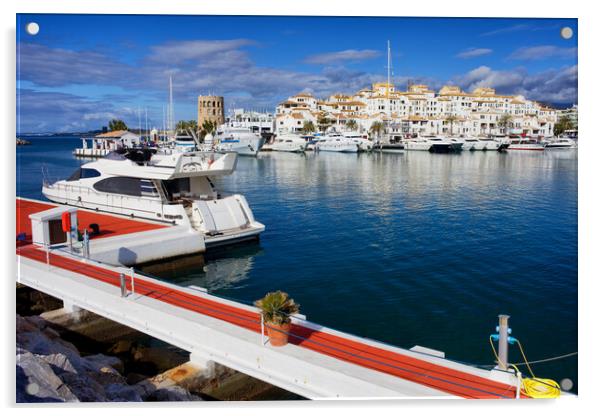Puerto Banus Marina in Spain Acrylic by Artur Bogacki