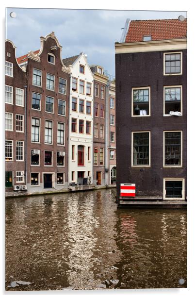 Canal Houses In Amsterdam Acrylic by Artur Bogacki