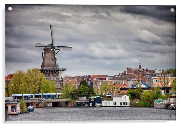 The Gooyer Windmill in City of Amsterdam Acrylic by Artur Bogacki