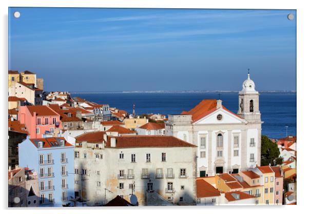 Alfama District in Lisbon Acrylic by Artur Bogacki