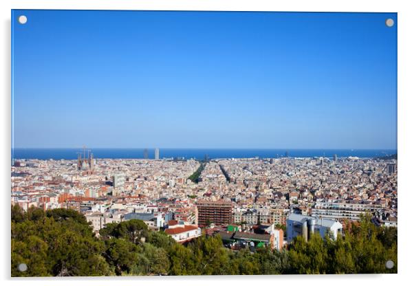 City of Barcelona Acrylic by Artur Bogacki