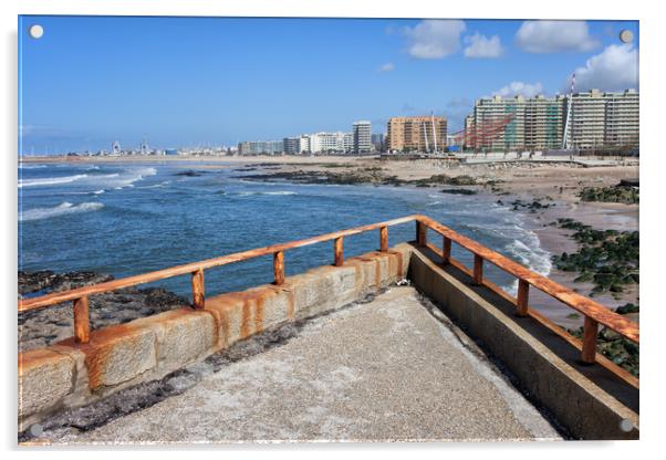 Matosinhos City Skyline in Portugal Acrylic by Artur Bogacki