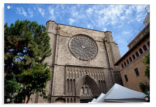 Basilica of Santa Maria del Pi in Barcelona Acrylic by Artur Bogacki