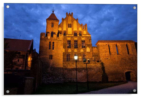 Citizen Court by Night in Torun Acrylic by Artur Bogacki