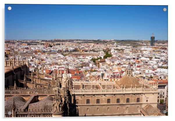 City of Seville Cityscape in Spain Acrylic by Artur Bogacki