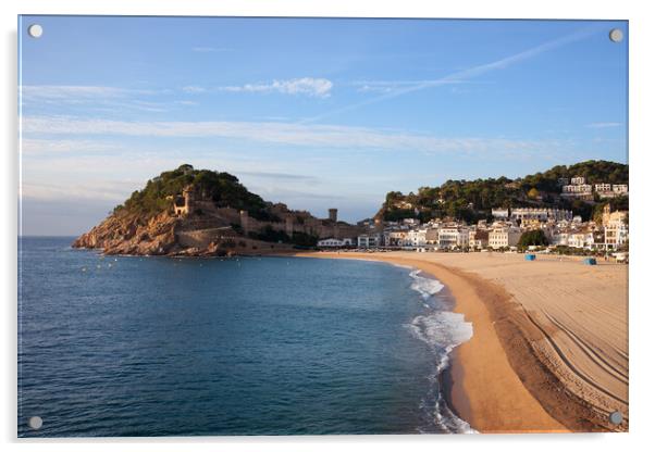 Beach in Tossa de Mar Town Acrylic by Artur Bogacki