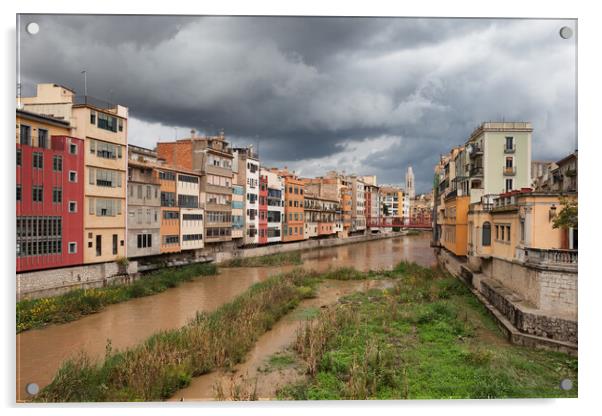City of Girona Acrylic by Artur Bogacki