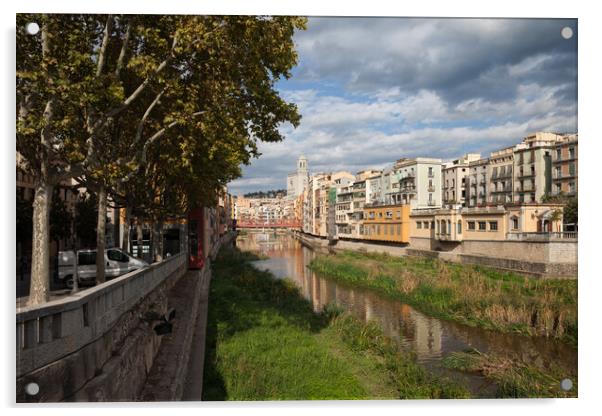 City of Girona in Spain Acrylic by Artur Bogacki