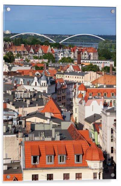 City of Torun Cityscape Acrylic by Artur Bogacki