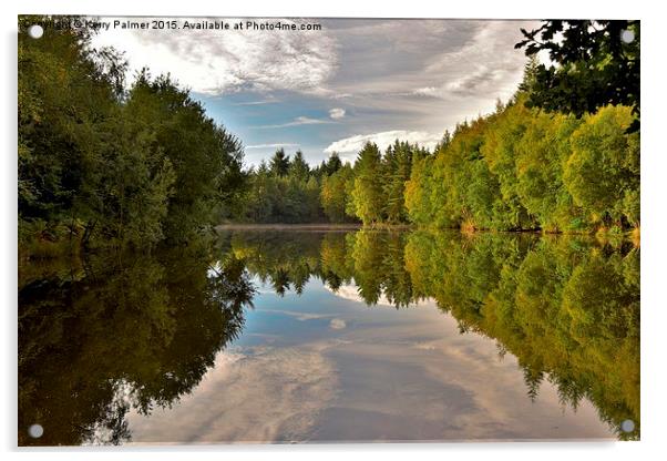  Reflections in Three Island Lake Acrylic by Kerry Palmer