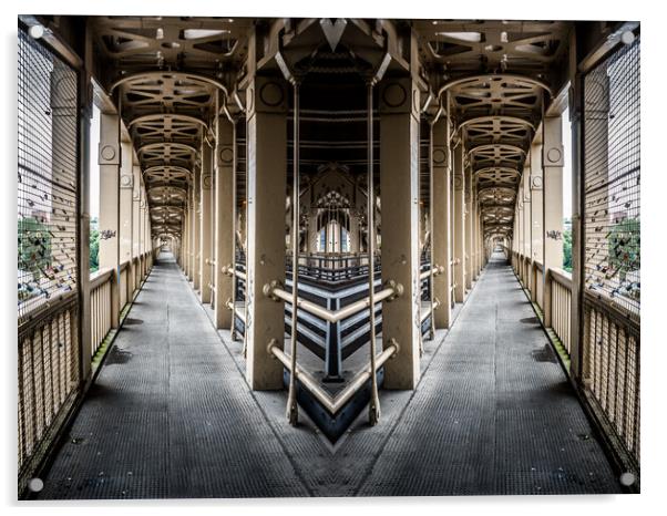 High Level Bridge crossing – photo manipulation Acrylic by David Graham