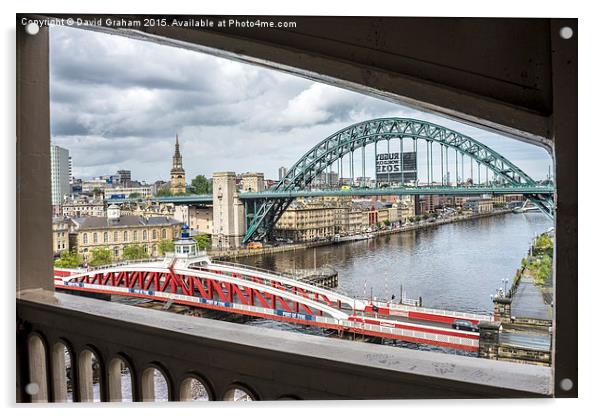 Tyne Bridge & Swing Bridge Acrylic by David Graham
