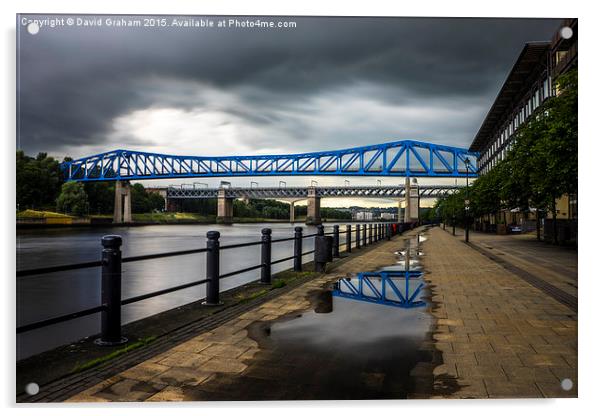 Queen Elizabeth II Metro Bridge, Newcastle Acrylic by David Graham
