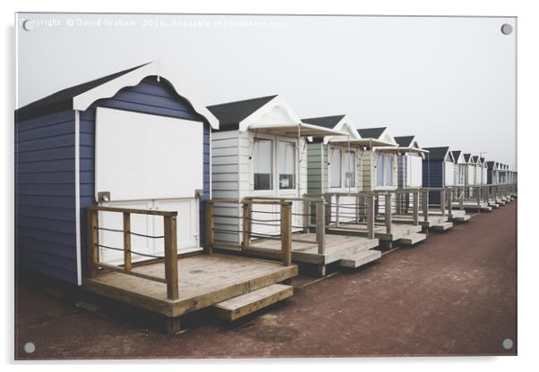 Beach huts - St Annes Beach Blackpool Acrylic by David Graham