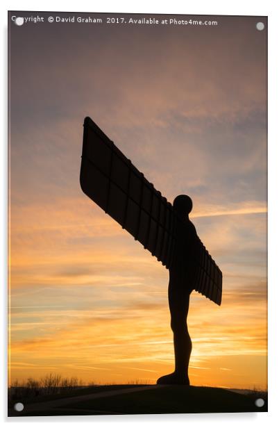 The Angel of the North, Gateshead - sunset  Acrylic by David Graham