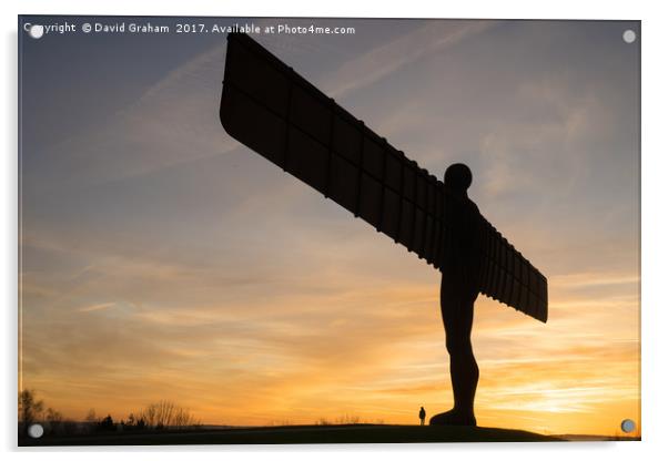 The Angel of the North, Gateshead - Sunset Acrylic by David Graham