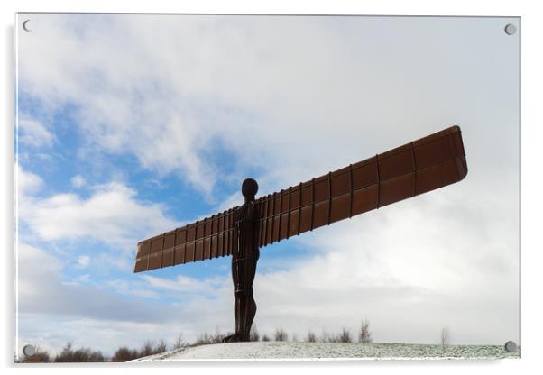 Angel of the North in the snow  Acrylic by David Graham