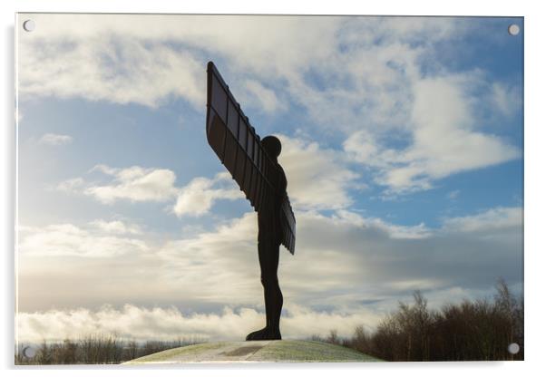 Angel of the North in the snow  Acrylic by David Graham