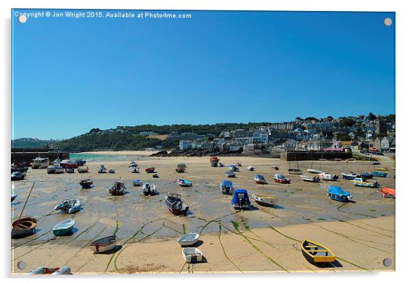 Tide out at St Ives Acrylic by WrightAngle Photography