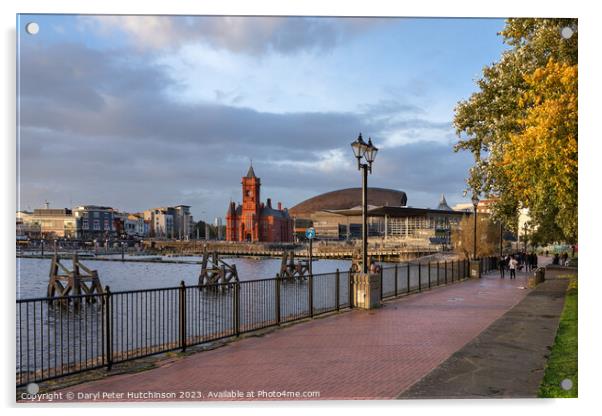 Cardiff Bay view Acrylic by Daryl Peter Hutchinson