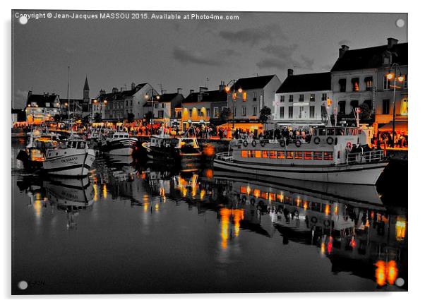 HARBOUR AT DUSK 1BW Acrylic by Jean-Jacques MASSOU