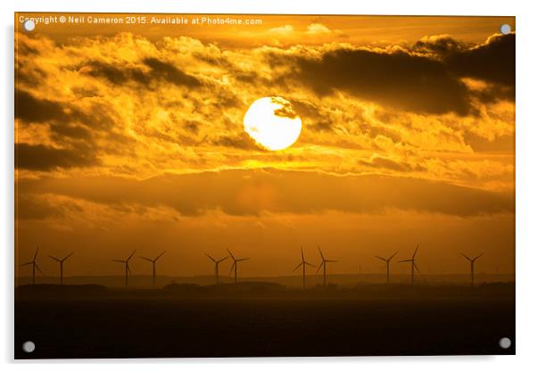  Bridlington Wind Farm Acrylic by Neil Cameron