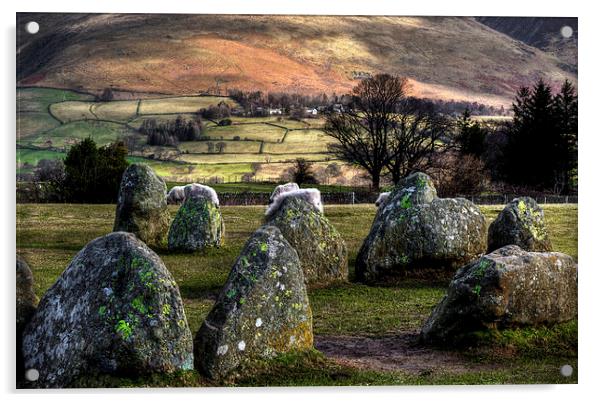  Cumbrian Stone circle Acrylic by David Portwain
