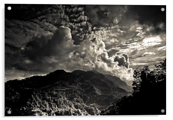 Sindhupalchowk landscape, Nepal/Tibetan border Acrylic by Julian Bound