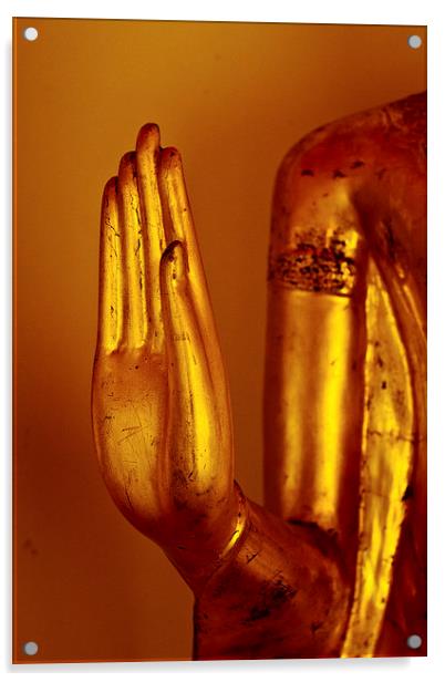 Buddha hand of Wat Pho, Bangkok, Thailand Acrylic by Julian Bound