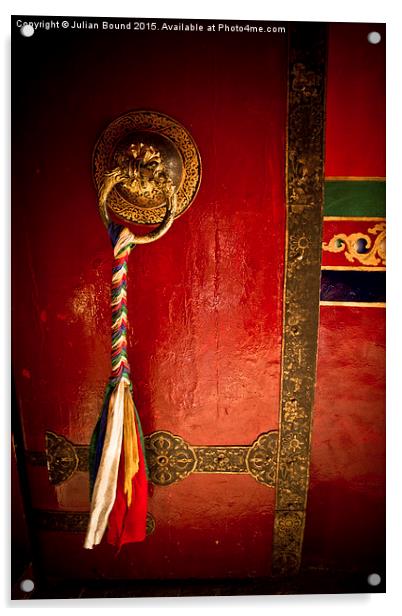 Tashilompu Monastery Door, Shigaste, Tibet  Acrylic by Julian Bound