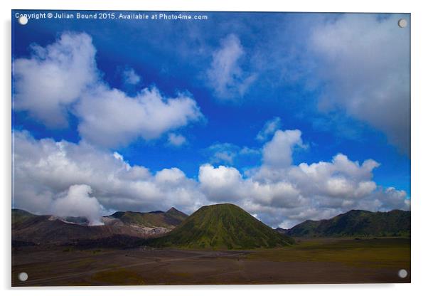 Blue skies over Bromo volcano, Indonesia Acrylic by Julian Bound
