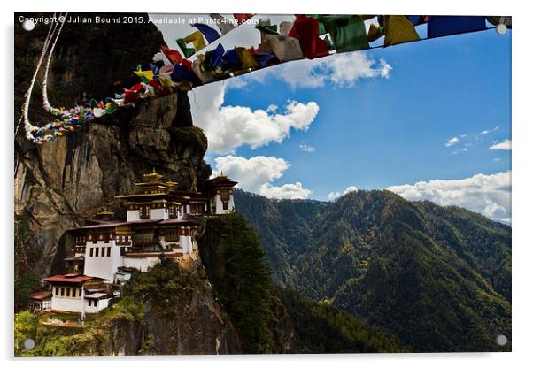 Taktsang 'Tigers Nest' Monastery, Bhutan Acrylic by Julian Bound