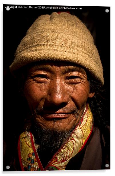  Tibet man, Lhasa, Tibet Acrylic by Julian Bound