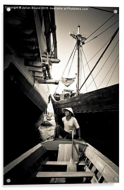 Sailor, Sunda Kelapa harbour Jakarta, Indonesia Acrylic by Julian Bound
