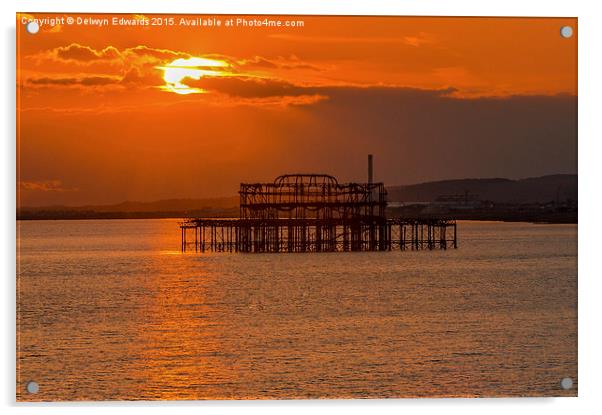  Burnt Pier Acrylic by Delwyn Edwards