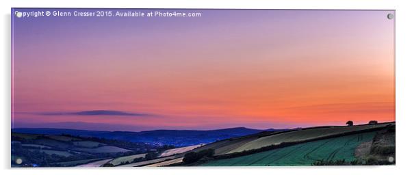  Summer evening over Stokeinteignhead, South Devon Acrylic by Glenn Cresser