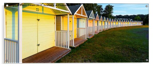  Pastel beach huts in the evening sun Acrylic by Glenn Cresser