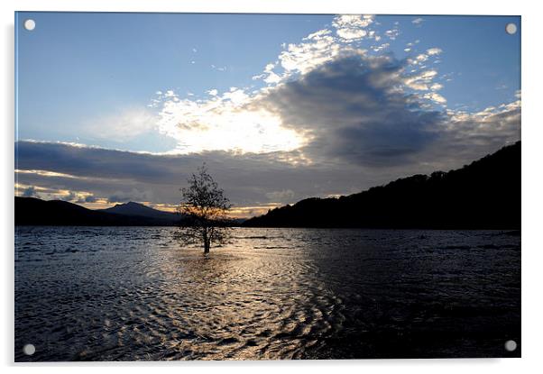  Lake Bala After The Flood Acrylic by Harvey Hudson